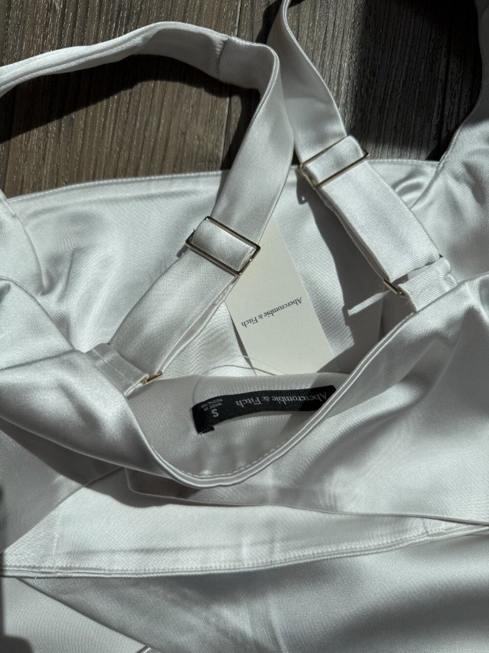 ABERCROMBIE & FITCH WHITE SATIN BRIDE MINI SKORT SKIRT SET - SMALL - Picture 11 of 12